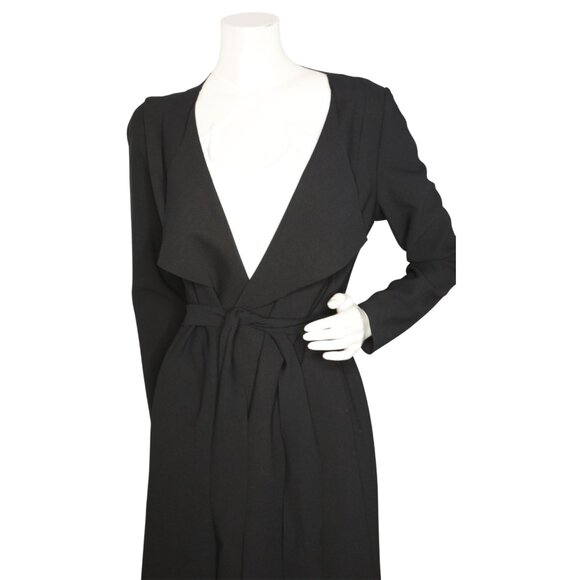 FINDERS Keepers Long Belted Black Duster Cardigan Classic - Picture 9 of 16